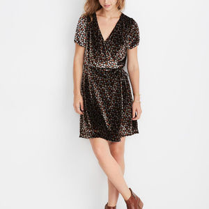 Madewell Velvet Wrap Dress in Petite Blooms